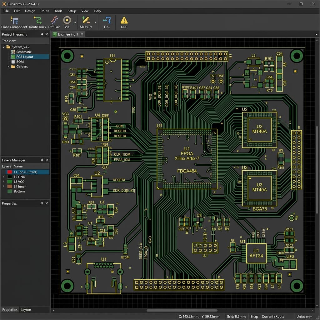 PCB Routing Schematic Layout